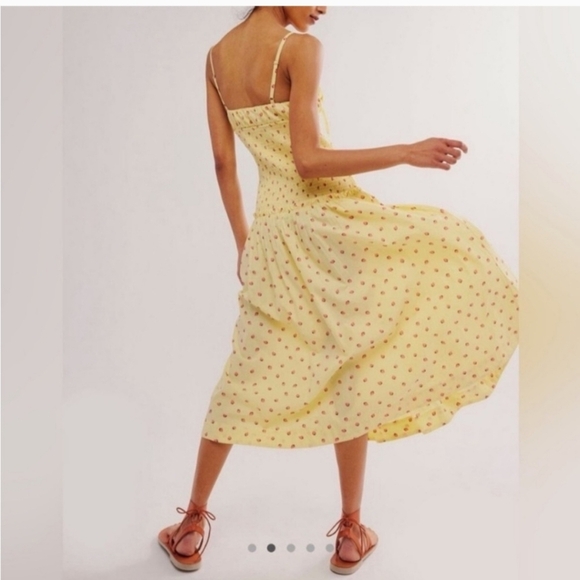 FREE PEOPLE Strawberry Lemon Combo Lavender Daze Midi Dress - Picture 3 of 8